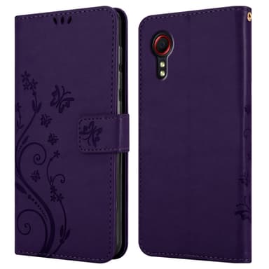 Samsung Galaxy XCover 5 lommebokdeksel Blomster (lilla)