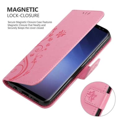 Samsung Galaxy S9 PLUS lommebokdeksel Blomster (rosa)