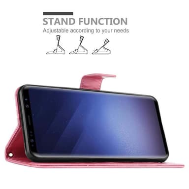 Samsung Galaxy S9 PLUS lommebokdeksel Blomster (rosa)