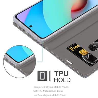 Xiaomi RedMi 10 lommebokdeksel etui (grå)