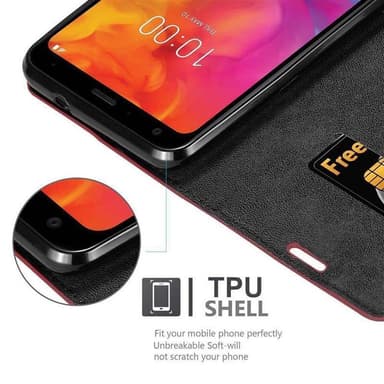LG Q7 / Q7a / Q7+ lommebokdeksel case (rød)