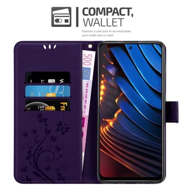 Xiaomi POCO X3 GT lommebokdeksel Blomster (lilla)
