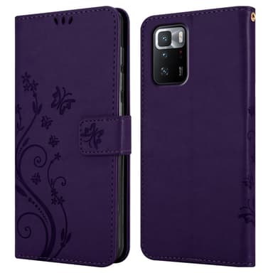 Xiaomi POCO X3 GT lommebokdeksel Blomster (lilla)