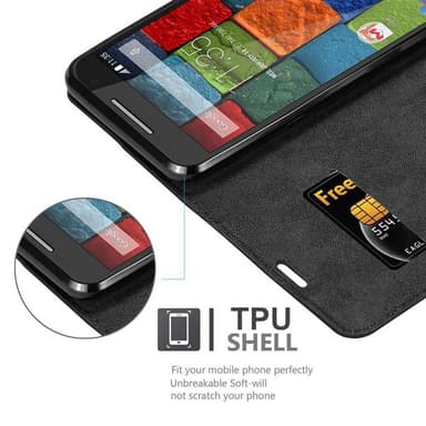 Motorola MOTO X2 lommebokdeksel case (svart)