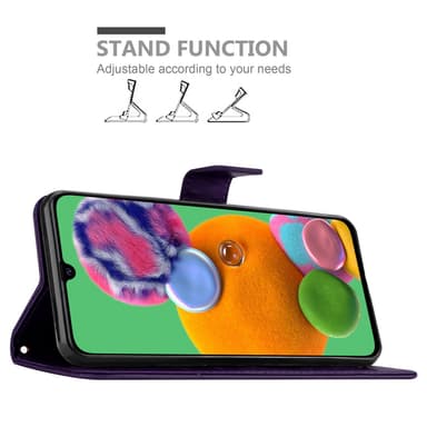 Samsung Galaxy A90 5G lommebokdeksel Blomster (lilla)