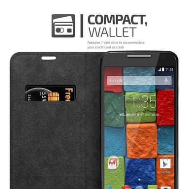 Motorola MOTO X2 lommebokdeksel case (svart)