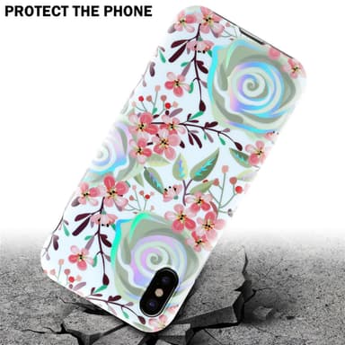 iPhone XS MAX lommebokdeksel Blomster (hvit)