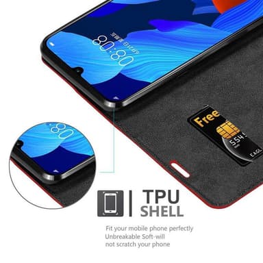 Huawei NOVA 5 / 5 PRO lommebokdeksel case (rød)