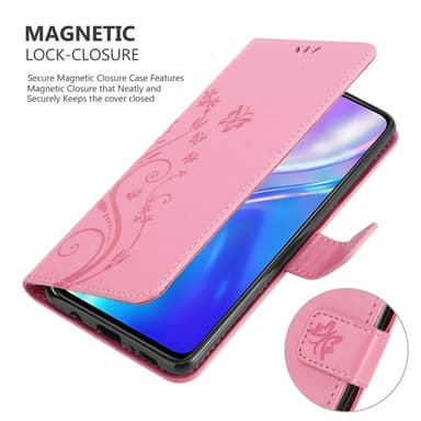 Realme X2 / XT / Oppo K5 lommebokdeksel Blomster (rosa)