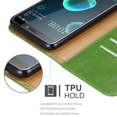 HTC Desire 12 PLUS lommebokdeksel etui (grønn)