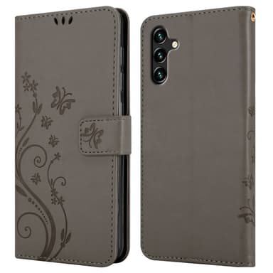 Samsung Galaxy A13 5G lommebokdeksel Blomster (grå)