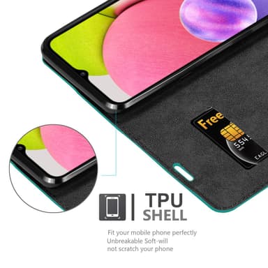 Samsung Galaxy A03s lommebokdeksel case (turkis)