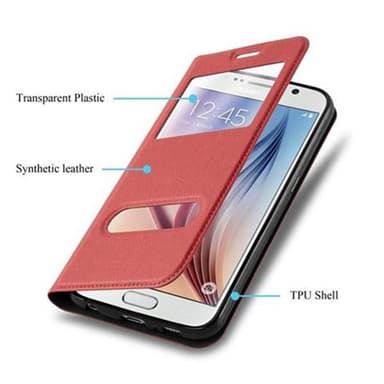 Samsung Galaxy S6 lommebokdeksel cover (rød)