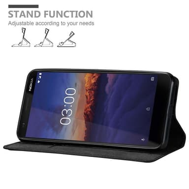 Nokia 3.1 lommebokdeksel case (svart)