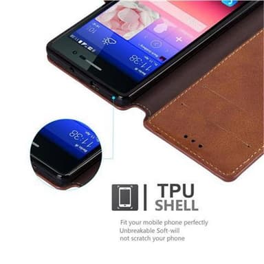 Huawei ASCEND P7 lommebokdeksel etui (brun)