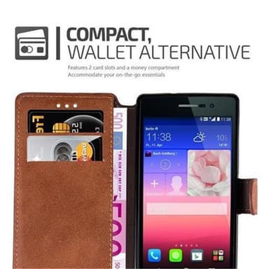 Huawei ASCEND P7 lommebokdeksel etui (brun)