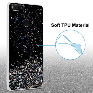 Xiaomi RedMi A1 Silikondeksel Glitter (Svart)