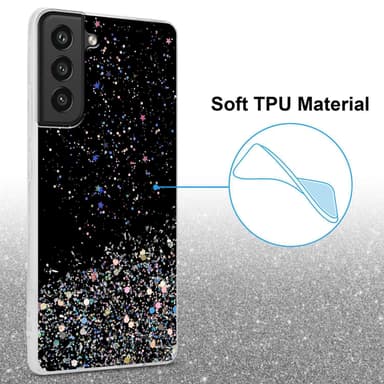 Samsung Galaxy S21 FE Silikondeksel Glitter (Svart)