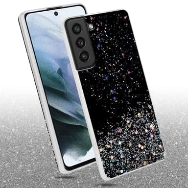Samsung Galaxy S21 FE Silikondeksel Glitter (Svart)