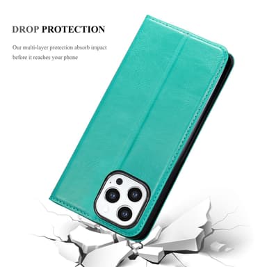 iPhone 13 PRO MAX lommebokdeksel case (turkis)