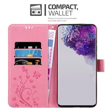 Samsung Galaxy S20 ULTRA lommebokdeksel Blomster (rosa)