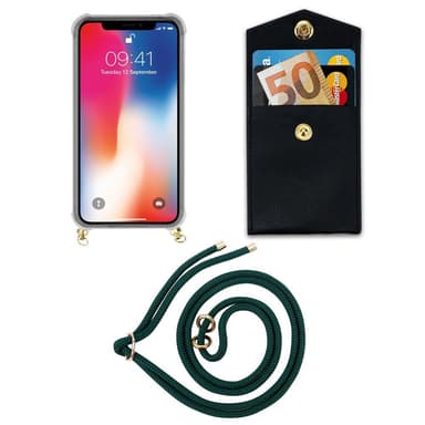 iPhone X / XS Deksel med Halskjede (grønn)