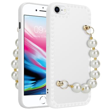 iPhone 7 / 7S / 8 / SE 2020 Deksel med kjede (hvit)