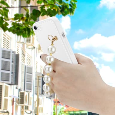 iPhone 7 / 7S / 8 / SE 2020 Deksel med kjede (hvit)