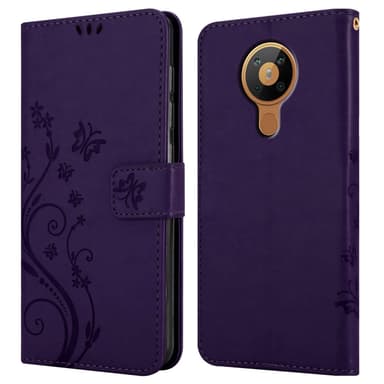 Nokia 5,3 lommebokdeksel Blomster (Lilla)