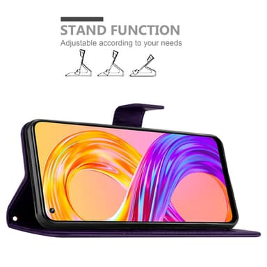 Realme 8 4G / 8 PRO lommebokdeksel Blomster (lilla)