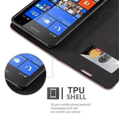 Nokia Lumia 535 lommebokdeksel case (brun)