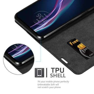 Motorola ONE FUSION+ lommebokdeksel case (svart)