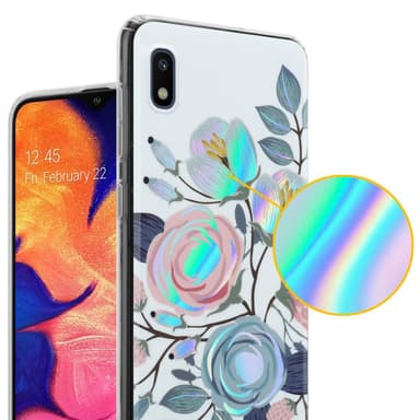 Samsung Galaxy A10 / M10 lommebokdeksel Blomster (hvit)