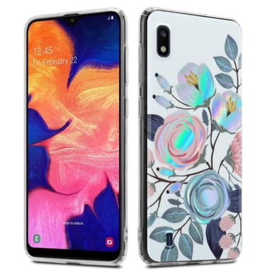 Samsung Galaxy A10 / M10 lommebokdeksel Blomster (hvit)