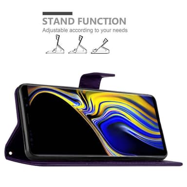 Samsung Galaxy NOTE 9 lommebokdeksel Blomster (lilla)