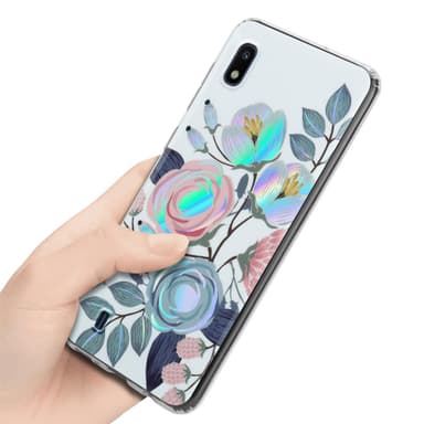 Samsung Galaxy A10 / M10 lommebokdeksel Blomster (hvit)