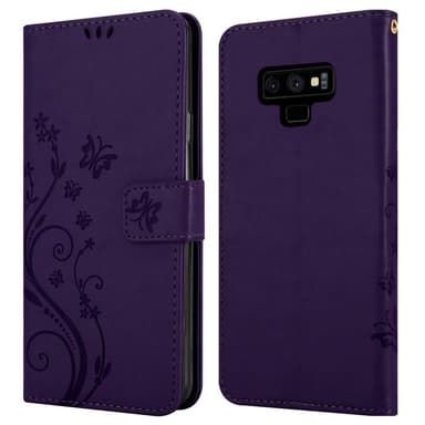 Samsung Galaxy NOTE 9 lommebokdeksel Blomster (lilla)