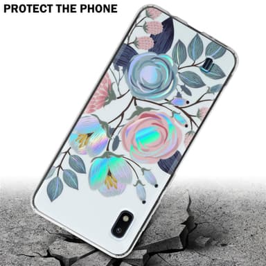 Samsung Galaxy A10 / M10 lommebokdeksel Blomster (hvit)