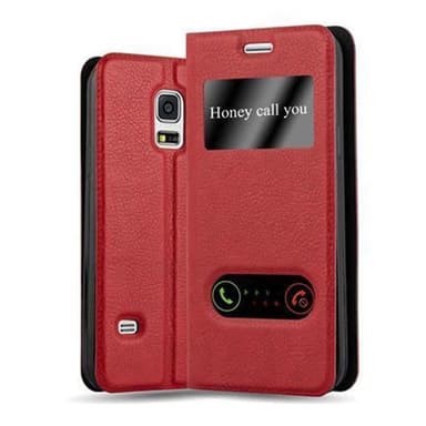 Samsung Galaxy S5 / S5 NEO lommebokdeksel cover (rød)