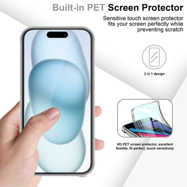 iPhone 15 Deksel 360 Case Cover (Gjennomsiktig)