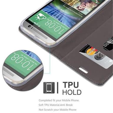 HTC ONE M8 lommebokdeksel etui (grå)