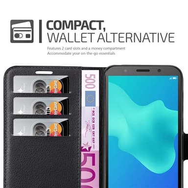Huawei Y5 PRIME 2018 / Y5 2018 Deksel Etui Case (svart)