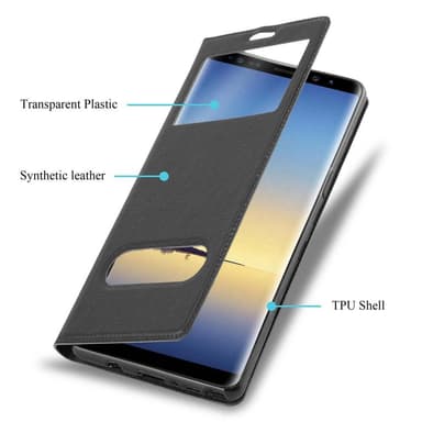 Samsung Galaxy NOTE 8 lommebokdeksel cover (svart)