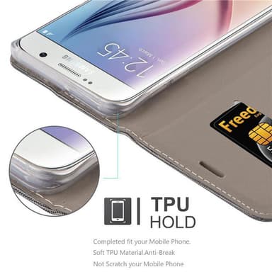 Samsung Galaxy S6 EDGE PLUS lommebokdeksel etui (grå)