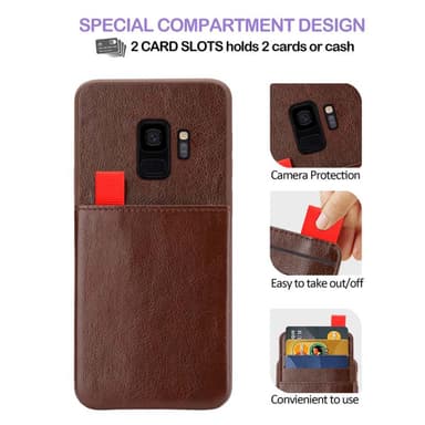 Samsung Galaxy S9 Deksel Kunstskinn (brun)