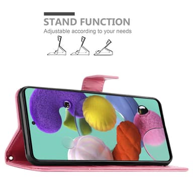 Samsung Galaxy A51 5G lommebokdeksel Blomster (rosa)