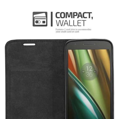 Motorola MOTO E3 lommebokdeksel case (svart)