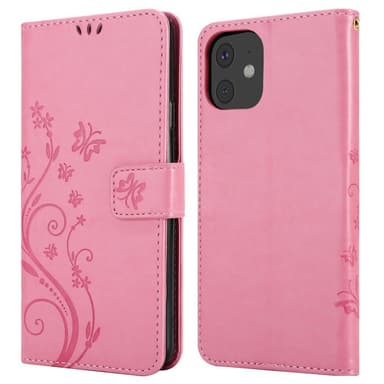 iPhone 11 lommebokdeksel Blomster (rosa)