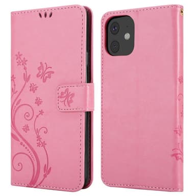 iPhone 11 lommebokdeksel Blomster (rosa)