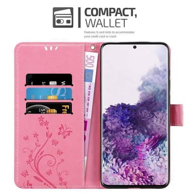 Samsung Galaxy S20 PLUS lommebokdeksel Blomster (rosa)